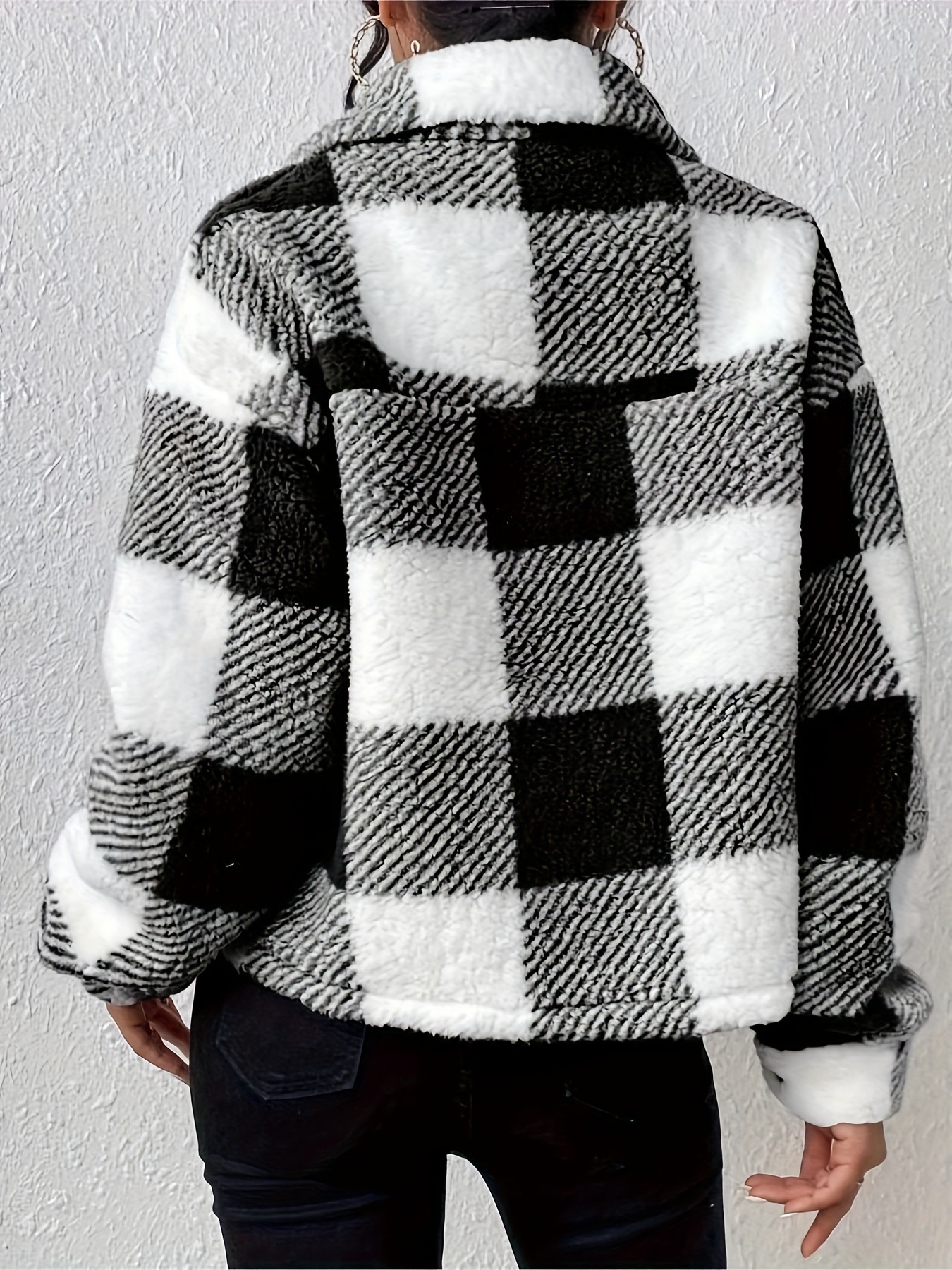 Plush Button Lapel Pocket Coat Women's Autumn Winter Warm Jacket main image 0